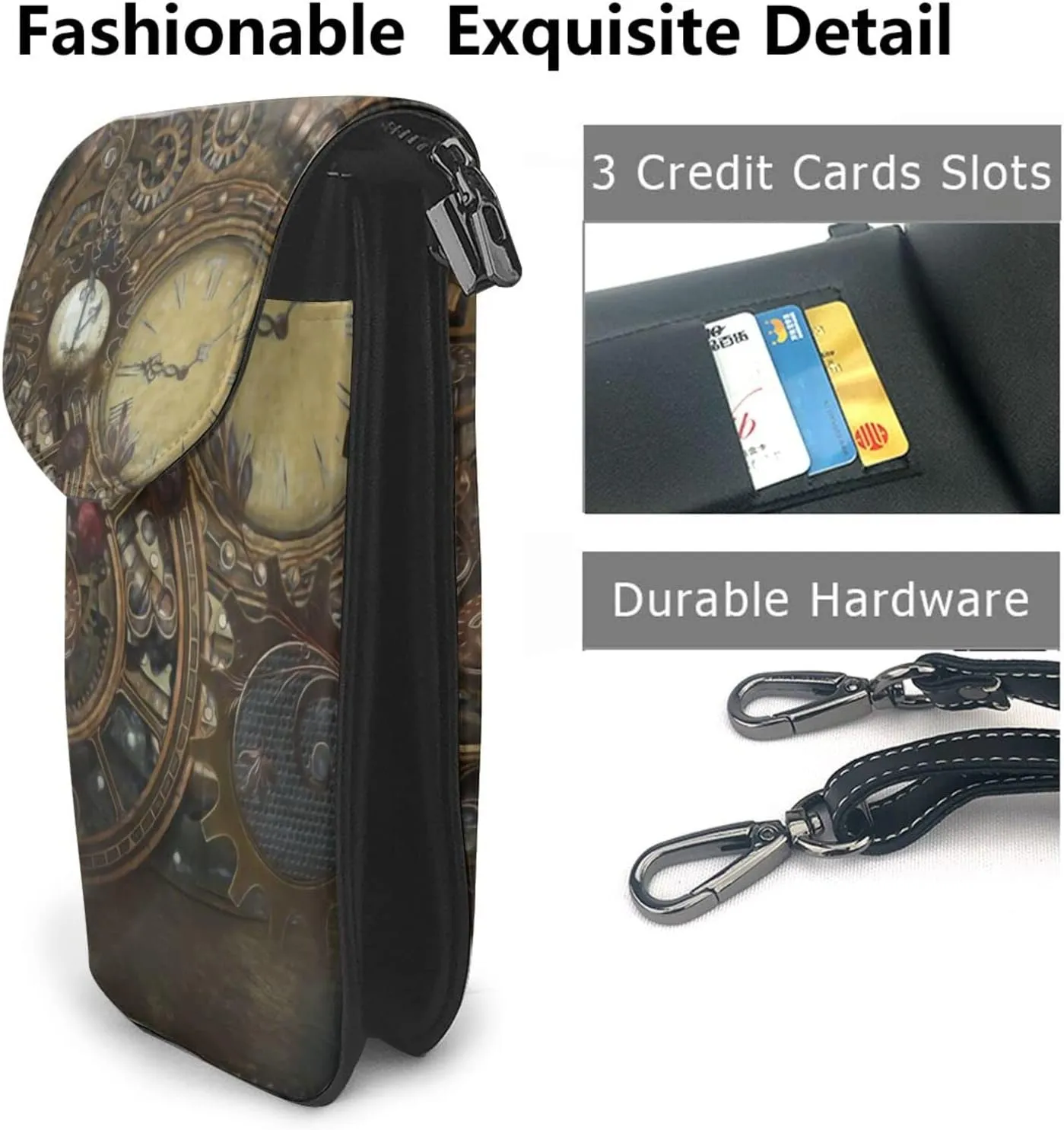 SWEET TANG Small Crossbody Phone Bag Ani-Theft Small Leather Shoulder Bag Adjustable Strap