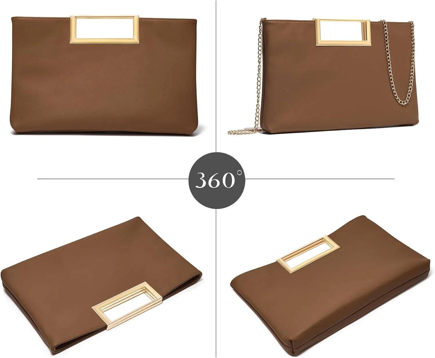 SWEETV Clutch Purses for Women Evening Formal, Fashion PU Leather Purse for Prom, Cocktail, and Wedding,Nina