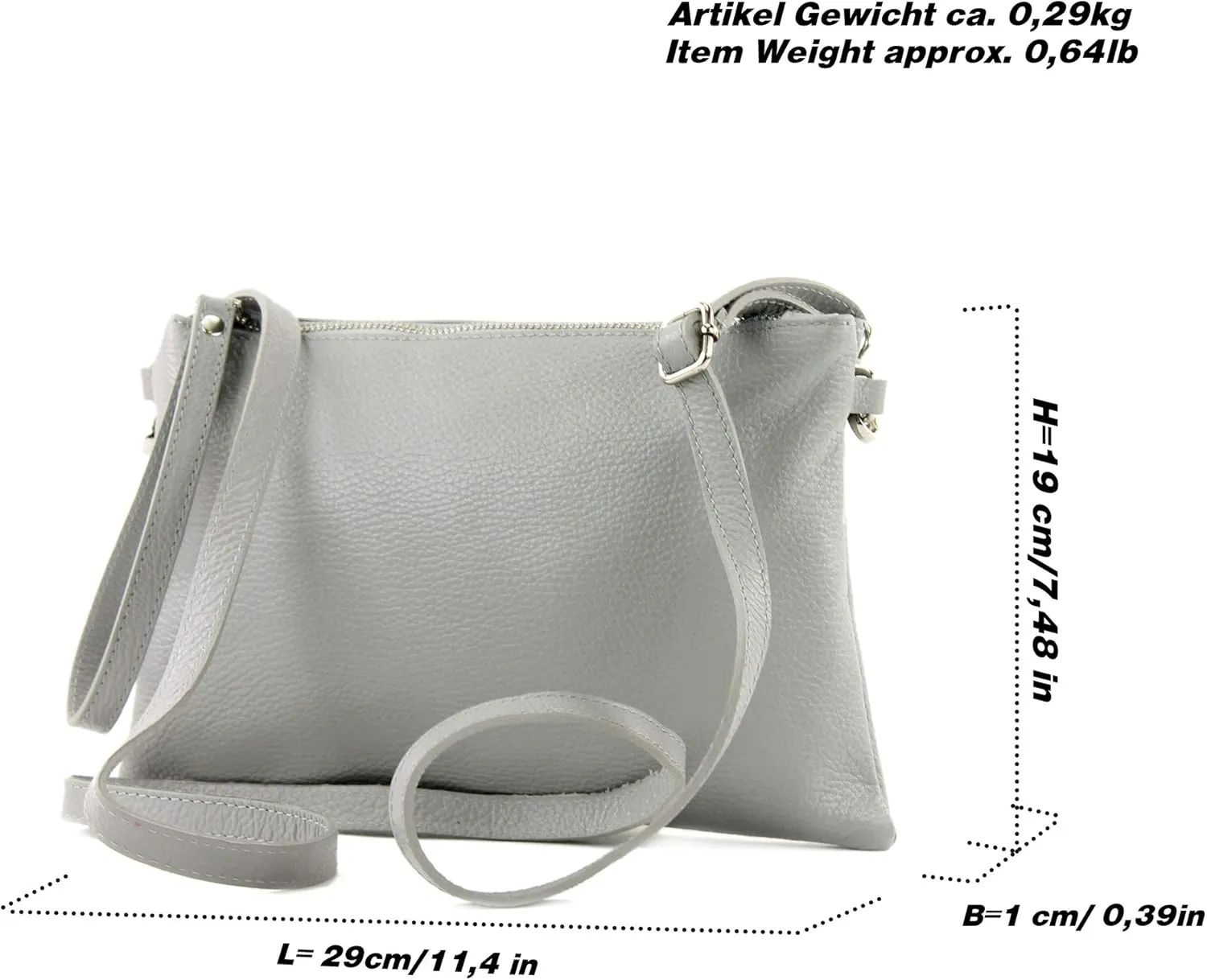 T186 - Italian clutch shoulder bag leather medium