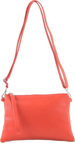 T186 - Italian clutch shoulder bag leather medium