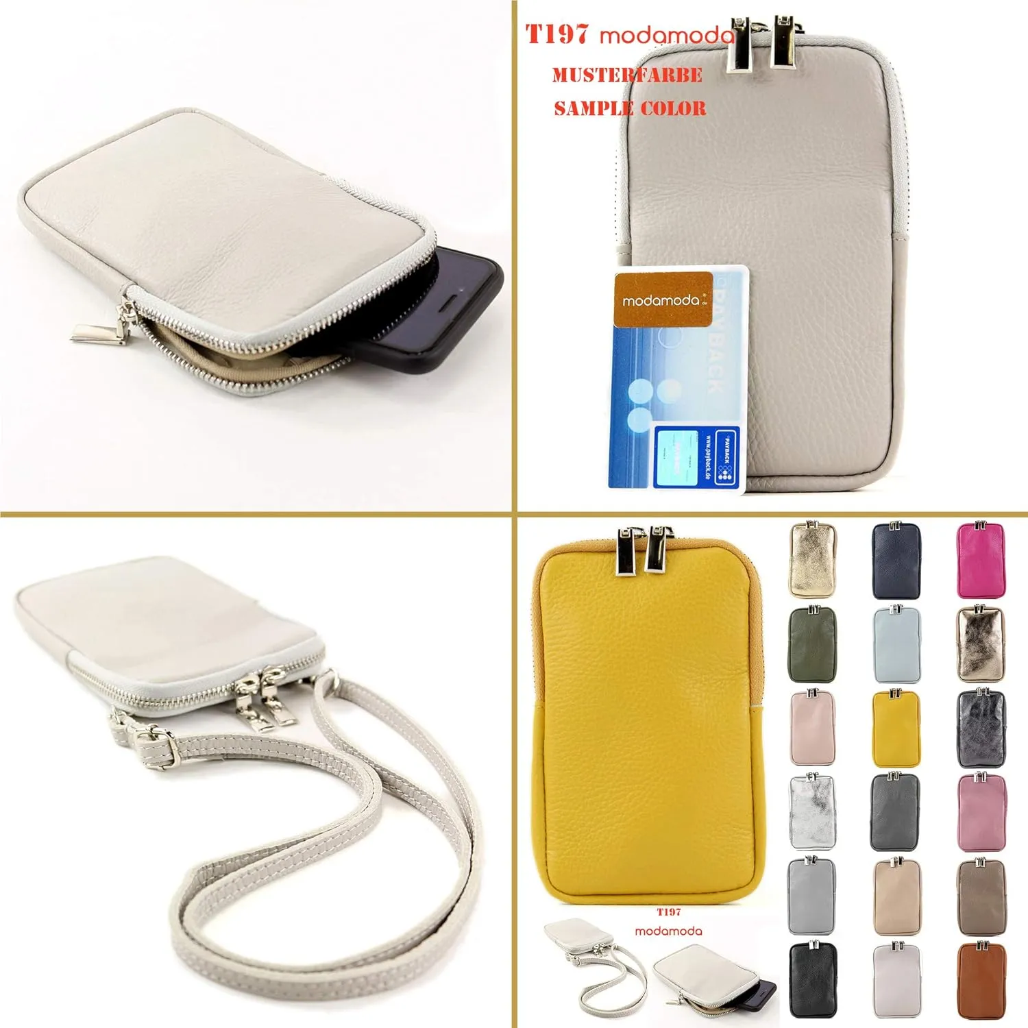 T197 - Italian leather shoulder bag mobile phone bag small
