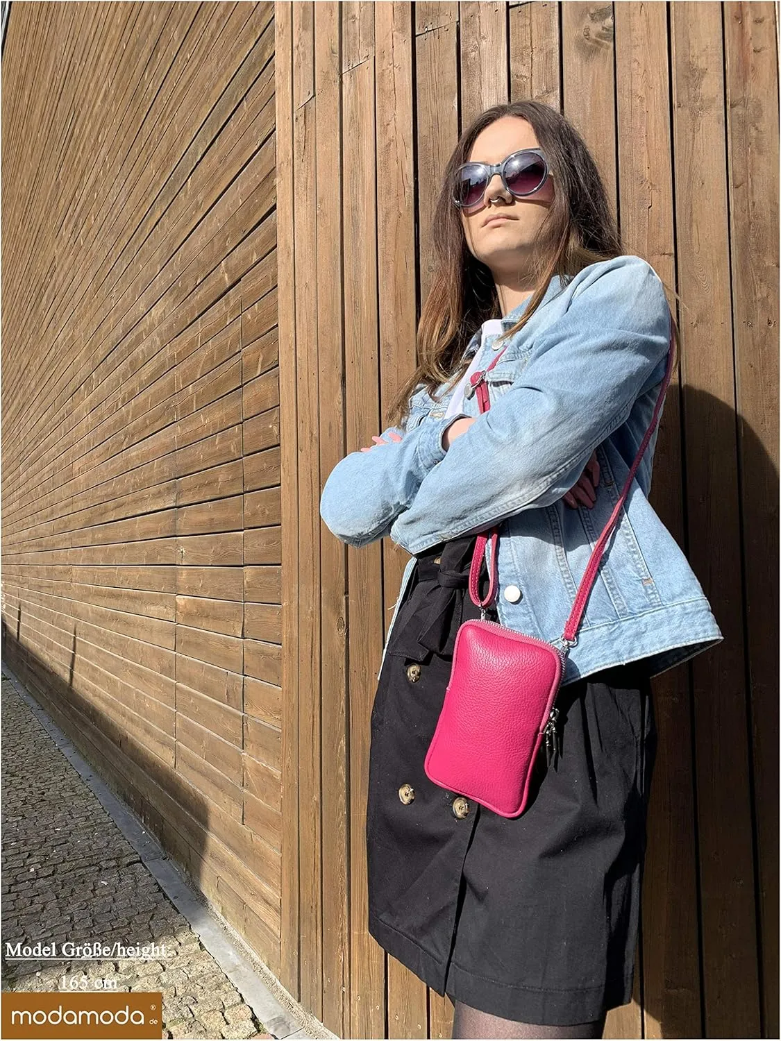 T197 - Italian leather shoulder bag mobile phone bag small