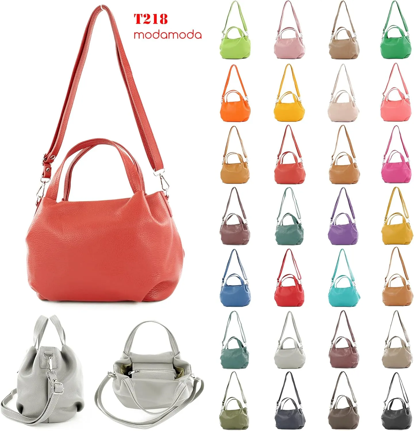 T218 - italian women's small handle bag made of leather