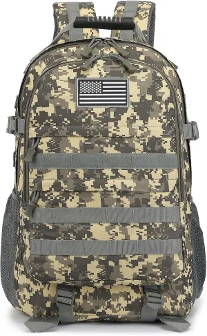 Tactical School Backpack for Boys Men, Military Army Bookbag for Kids Teens Adults Camping Travel Outdoor Hiking (ACU Camo)