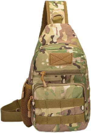 Tactical Sling Bag Pack EDC Military Chest Pack Messenger Bag MOLLE Crossbody Shoulder Daypack Side Utility Bag for Camping Hiking Trekking Cycling Outdoors (CP)