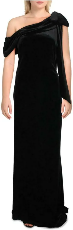 Tadashi Shoji Womens Velvet Gown Dress, Black, Small