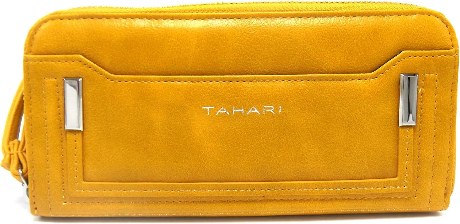 Tahari Women's Faux Leather Zippy RFID Clutch Wristlet Ladies One Size I965x