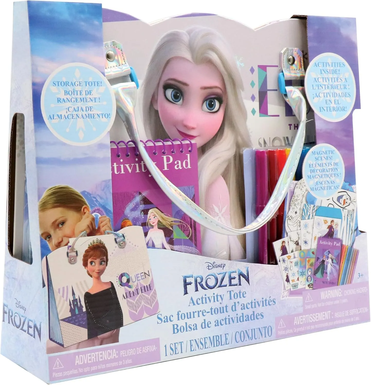 Tara Toys Frozen 2 Enchanted Activity Tote - Ultimate Princess Adventure Bag with Coloring Books, Stickers, and Craft Supplies, Travel-Friendly Holiday Gift for Little and Imaginative Artists, Ages 3 