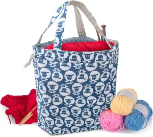 Teamoy Knitting Tote Bag with Drawstring Closure, Portable Yarn Storage Bag for Knitting Needles, Yarn Skein and Crochet Supplies, Sheep (Bag Only)