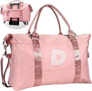 Teen Girl Basket, Initial Travel Duffel Bag, Personalized Weekender Bag,Monogram Overnight Bag, Birthday Gifts Daughter Gifts Friend Gifts (Letter D)