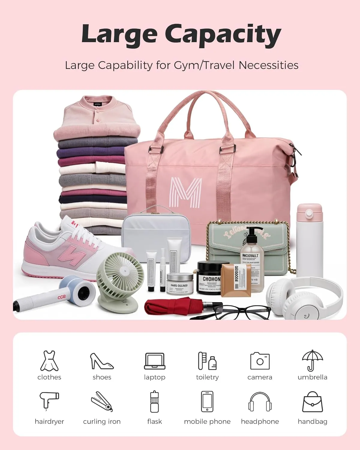 Teen Girl Gifts Trendy Stuff, Initial Travel Duffel Bag, Personalized Weekender Bag, Gym Bag, Monogram Overnight Bag, Niece Gifts Girly Girl Stuff Birthday Gifts for Girl (Letter Z)