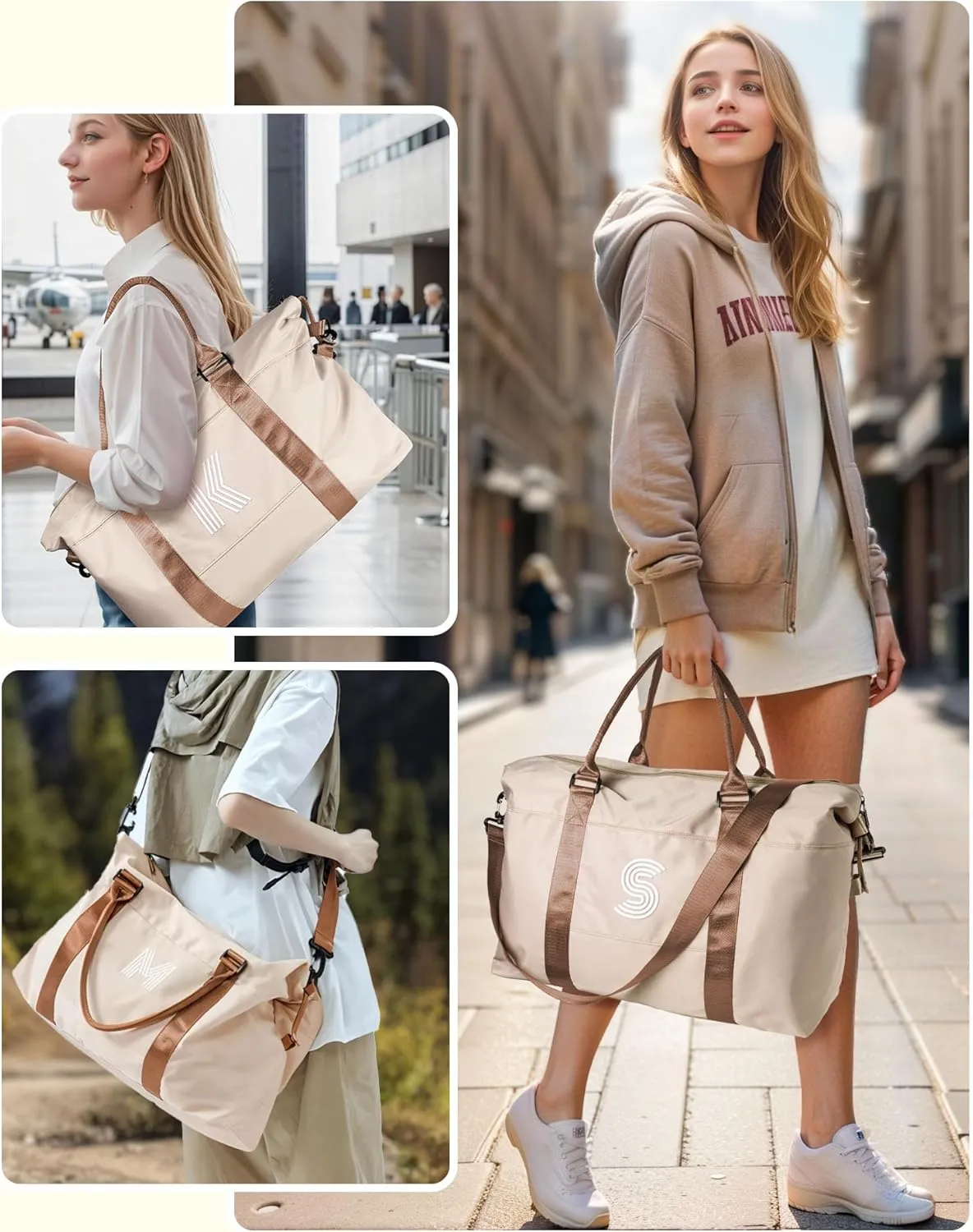 Teenage Girl Stuff, Initial Travel Duffel Bag, Gym Bag, Duffel Bag,Personalized Weekender Bag，Monogram Overnight Bag Birthday Gifts for Women Mom Her Girlfriend Gifts (Letter R)