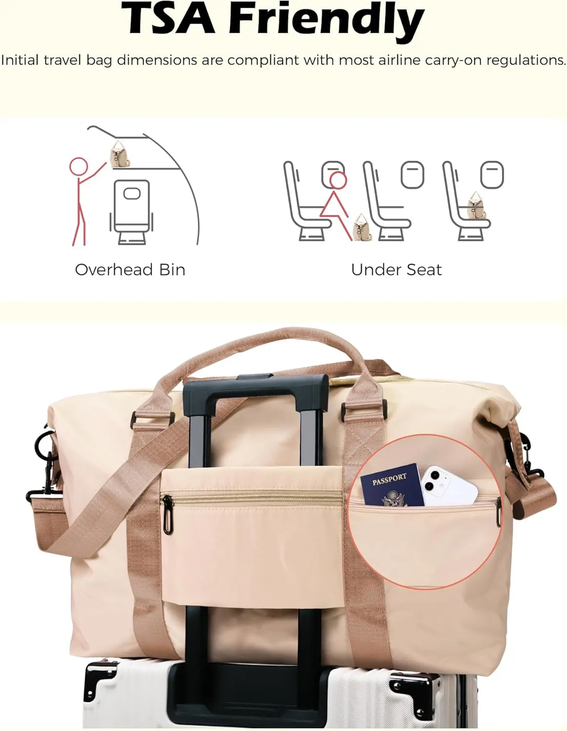 Teenage Girl Stuff, Initial Travel Duffel Bag, Gym Bag, Duffel Bag,Personalized Weekender Bag，Monogram Overnight Bag Birthday Gifts for Women Mom Her Girlfriend Gifts (Letter R)