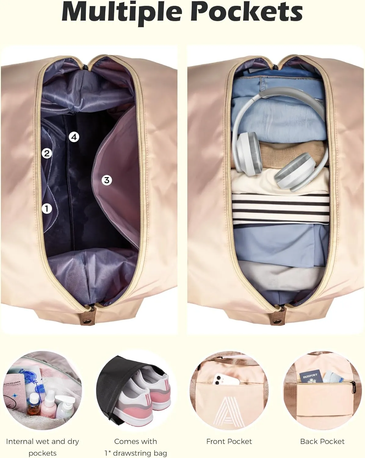 Teenage Girl Stuff, Initial Travel Duffel Bag, Gym Bag, Duffel Bag,Personalized Weekender Bag，Monogram Overnight Bag Birthday Gifts for Women Mom Her Girlfriend Gifts (Letter R)
