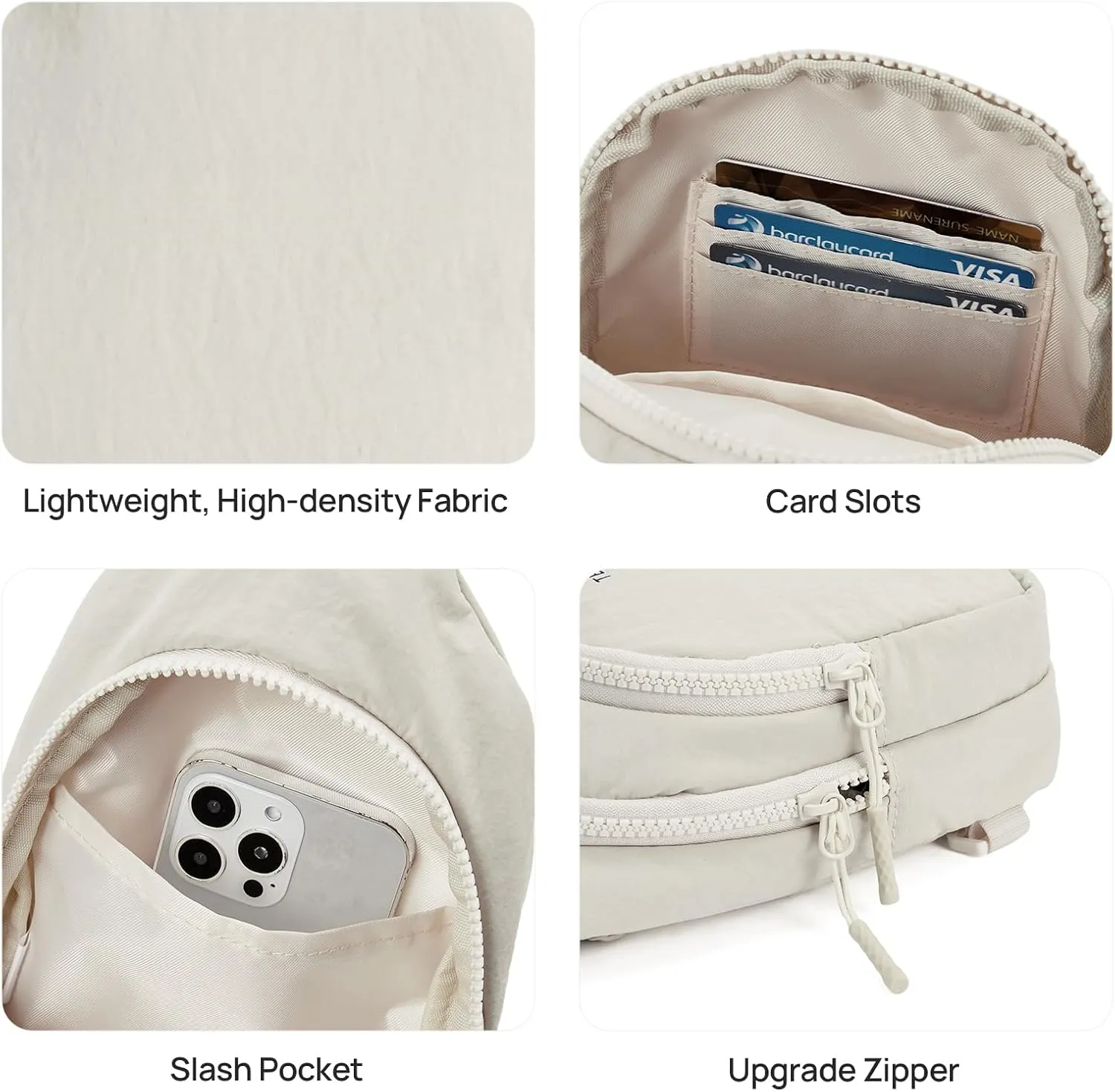 Telena Sling Bag for Women Crossbody Bags Fashion Fanny Pack Cross Body for Travel Hiking Cycling 0-Beige