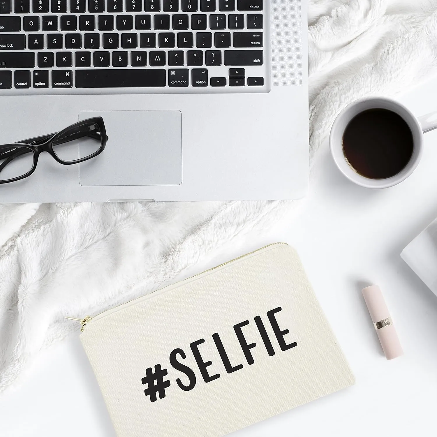 The Cotton & Canvas Co. #SELFIE Cosmetic Bag and Travel Make Up Pouch