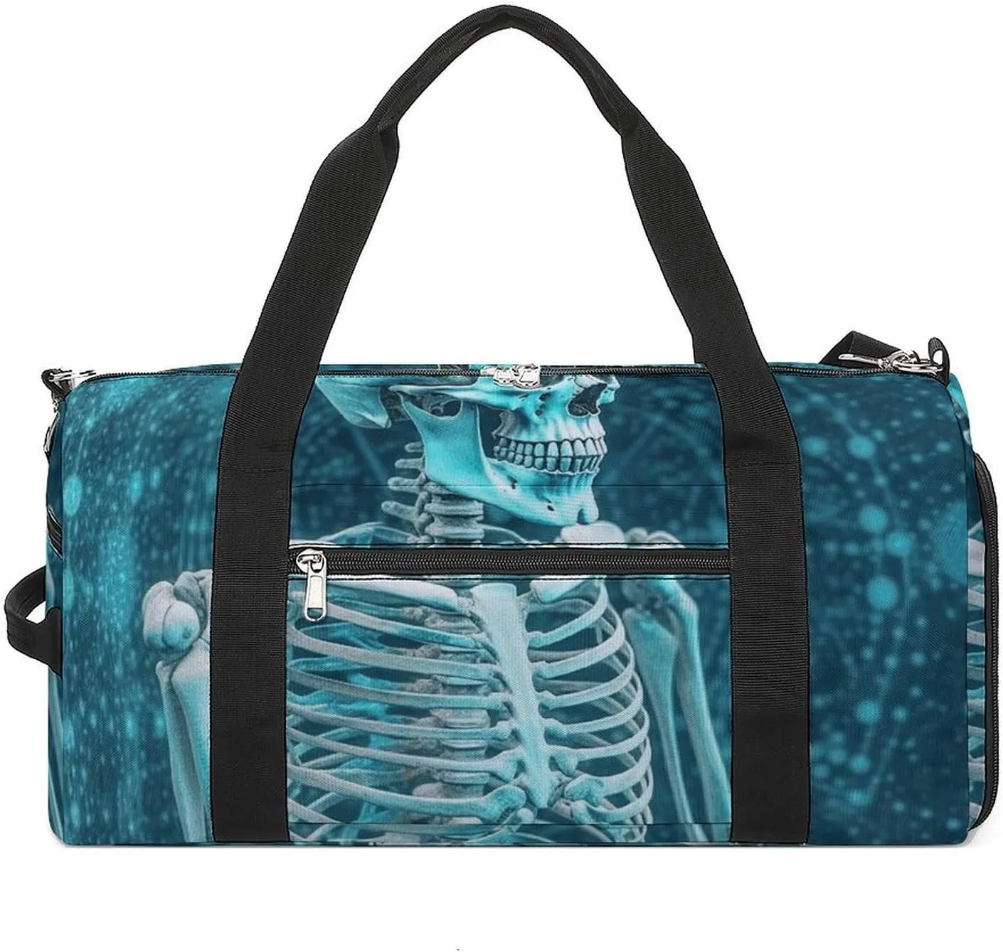 The Skeleton of Color Space Sports Gym Bag Carry on Holdalls for Men Small Duffel Bags for Women with Shoe Compartment