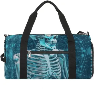 The Skeleton of Color Space Sports Gym Bag Carry on Holdalls for Men Small Duffel Bags for Women with Shoe Compartment