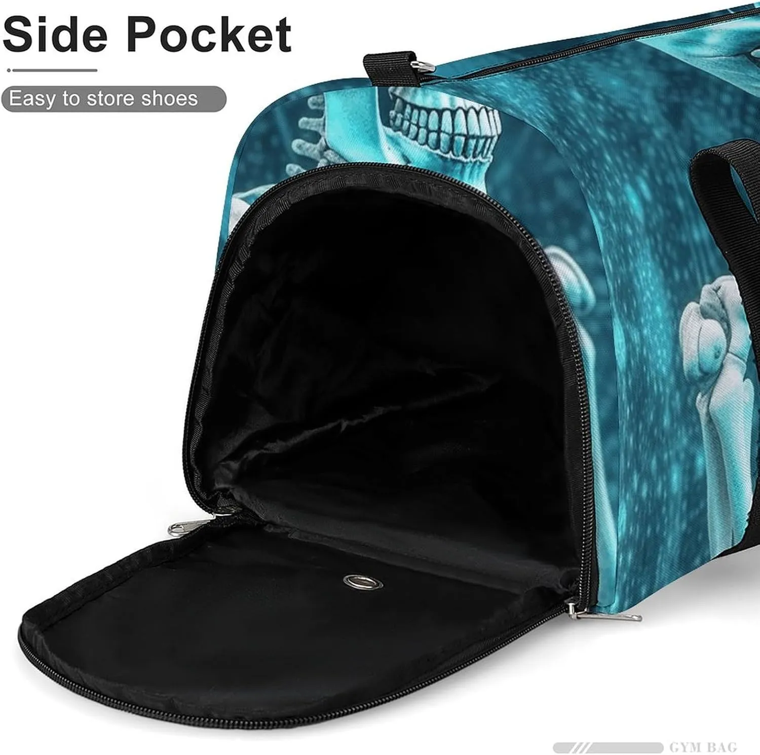 The Skeleton of Color Space Sports Gym Bag Carry on Holdalls for Men Small Duffel Bags for Women with Shoe Compartment