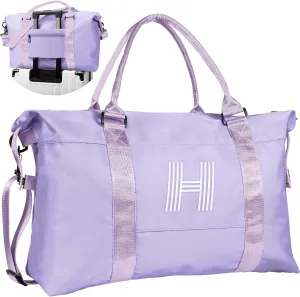 Things for Teen Girls, Birthday Gift, Initial Travel Bag, Girls Sports Bag, Personalized Weekender Bag, Monogram Overnight Bag Gift for Her (Letter H)