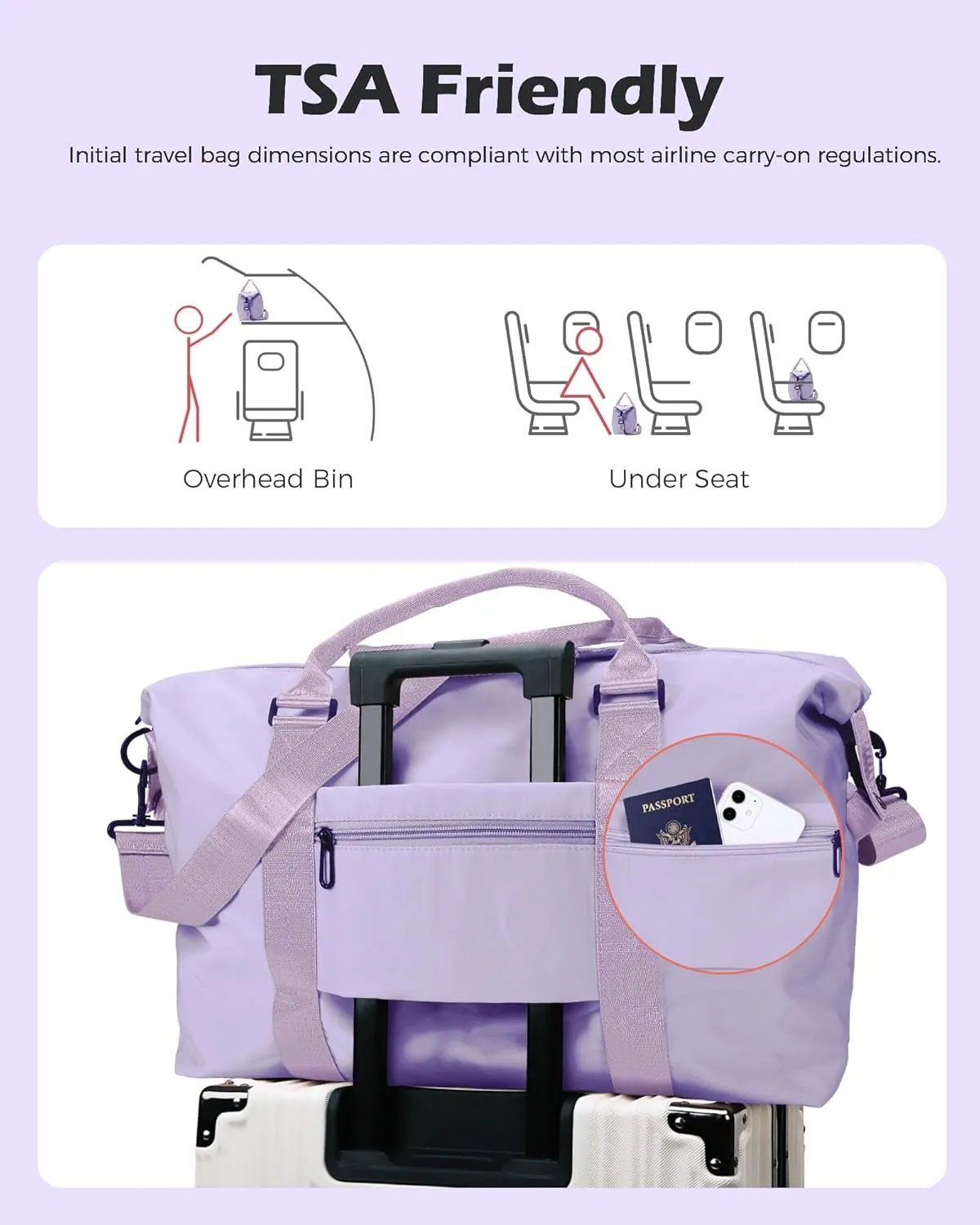 Things for Teen Girls, Birthday Gift, Initial Travel Bag, Girls Sports Bag, Personalized Weekender Bag, Monogram Overnight Bag Gift for Her (Letter H)