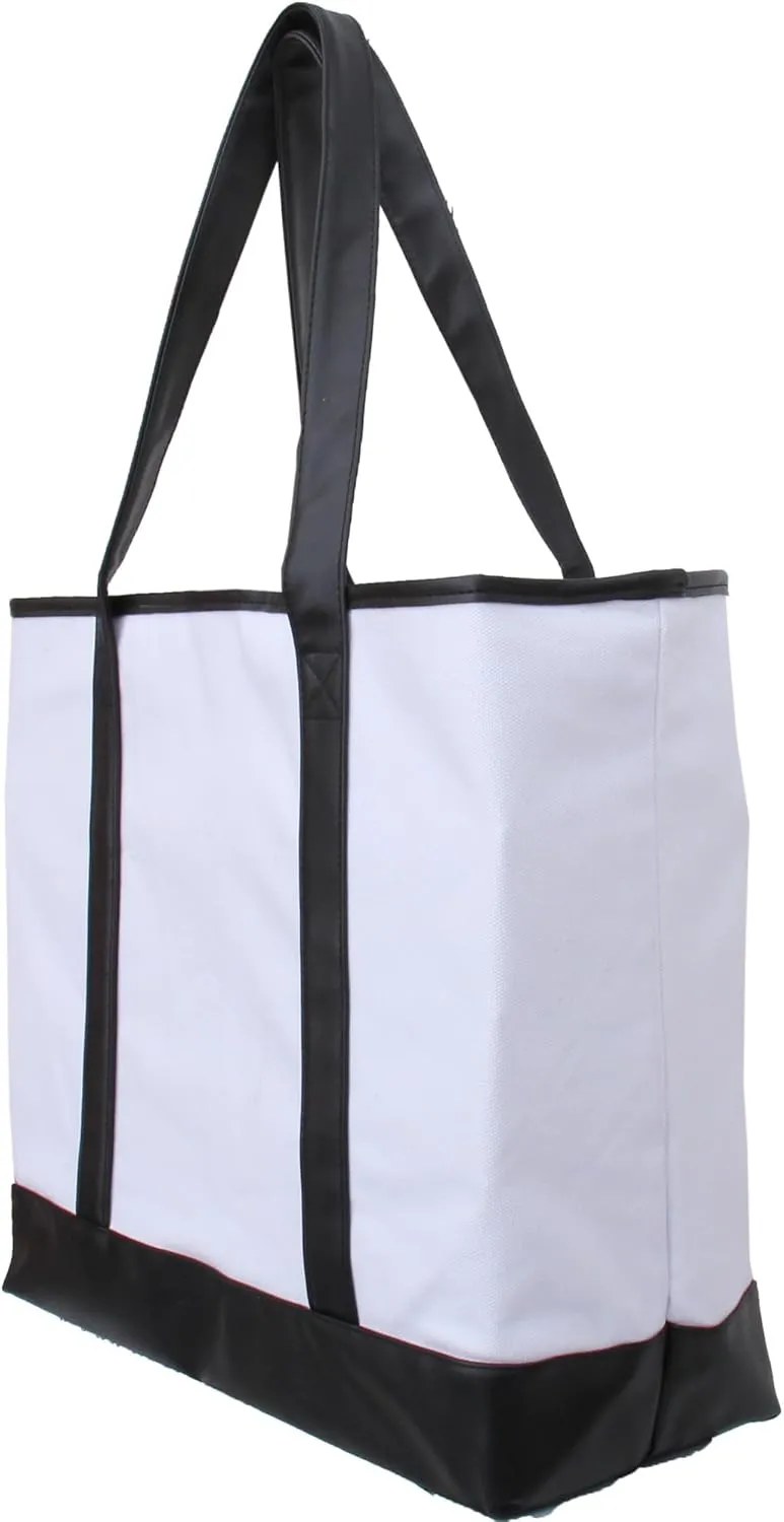 Threadart Extra Large Canvas Tote Bag - 22"x16"x6" - 14 oz Canvas - Shopping, Beach, Getaways, Gifts