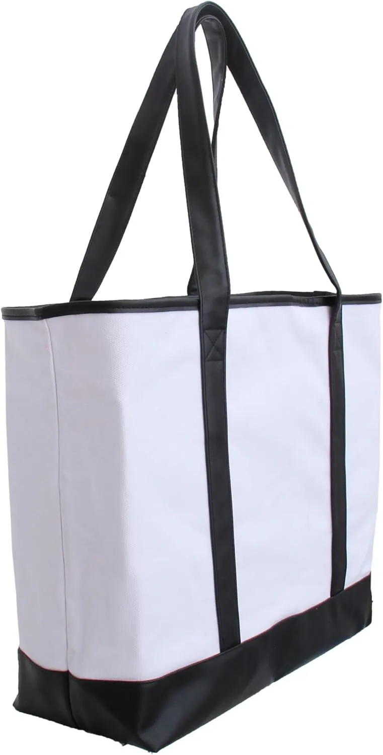 Threadart Extra Large Canvas Tote Bag - 22"x16"x6" - 14 oz Canvas - Shopping, Beach, Getaways, Gifts