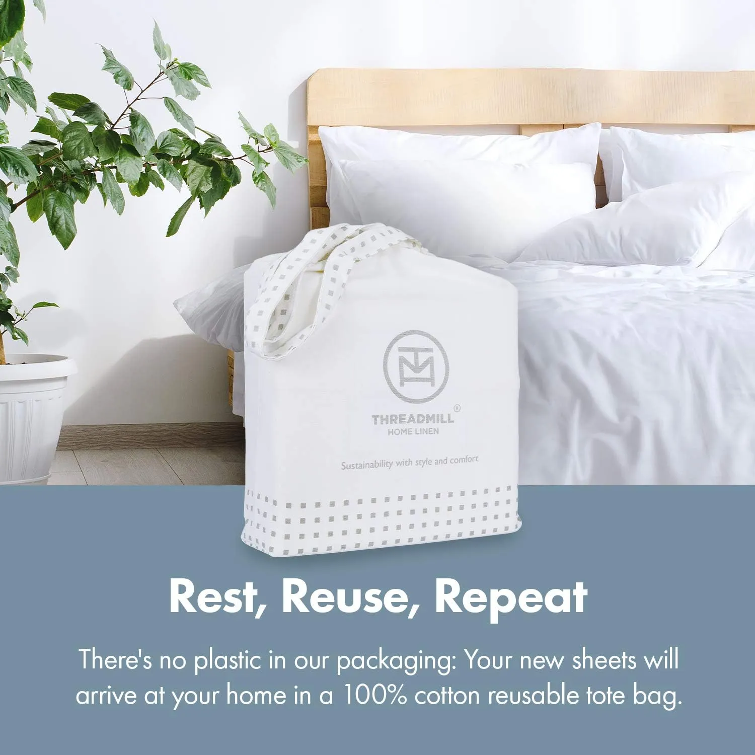 Threadmill 100% Cotton Sheets for Cal King Size Bed - 600 Thread Count Cal King Bed Sheets Set with 16” Deep Pocket - Sateen Weave 4-Piece Bedding Set with Cooling Effect, Folkstone Blue