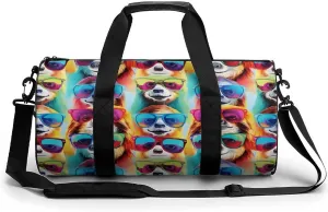 Tie Dye Sloths in Glasses Novelty Large Duffel Bag Lightweight Gym Bag Travel Tote Bags