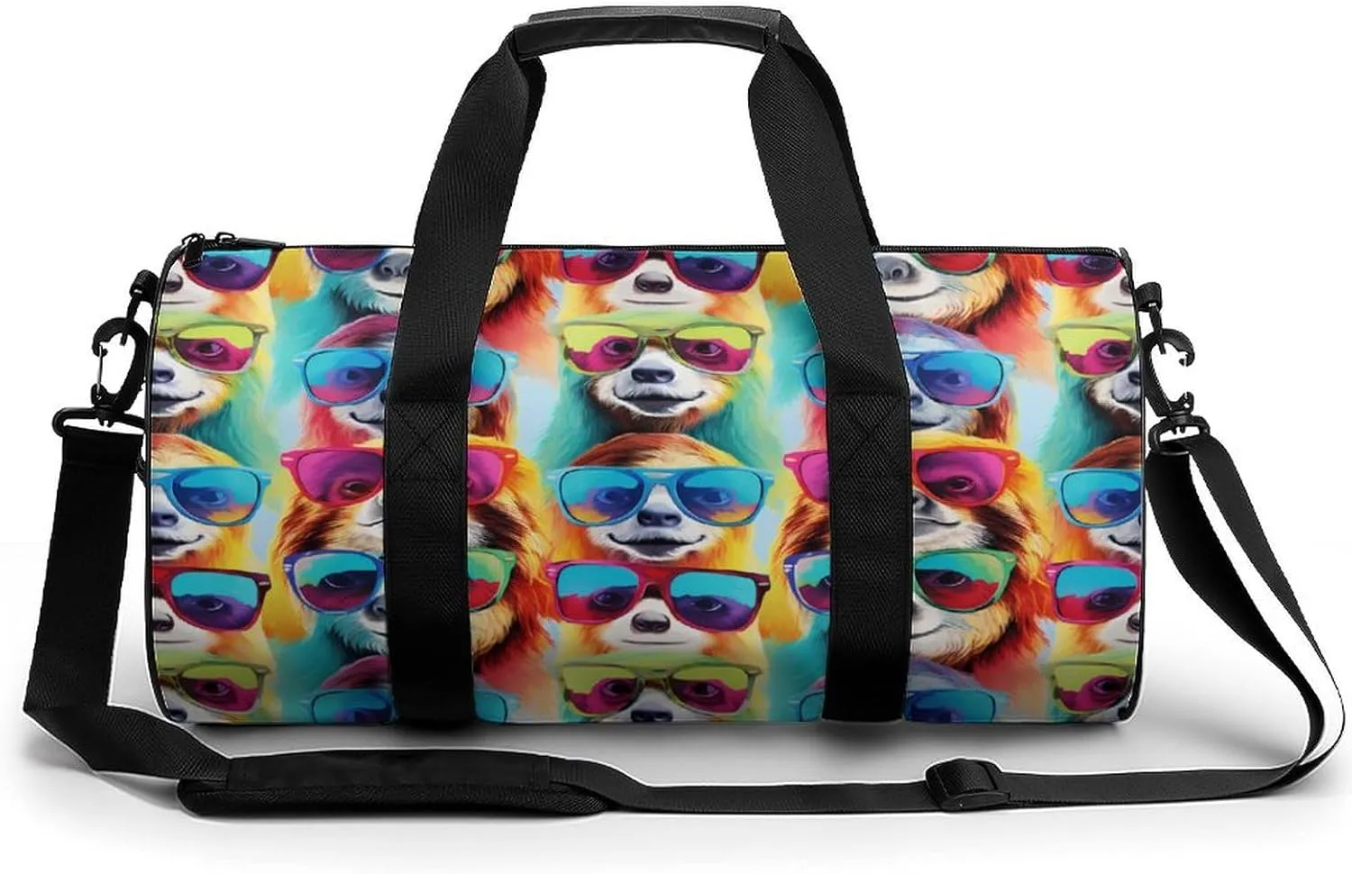 Tie Dye Sloths in Glasses Novelty Large Duffel Bag Lightweight Gym Bag Travel Tote Bags
