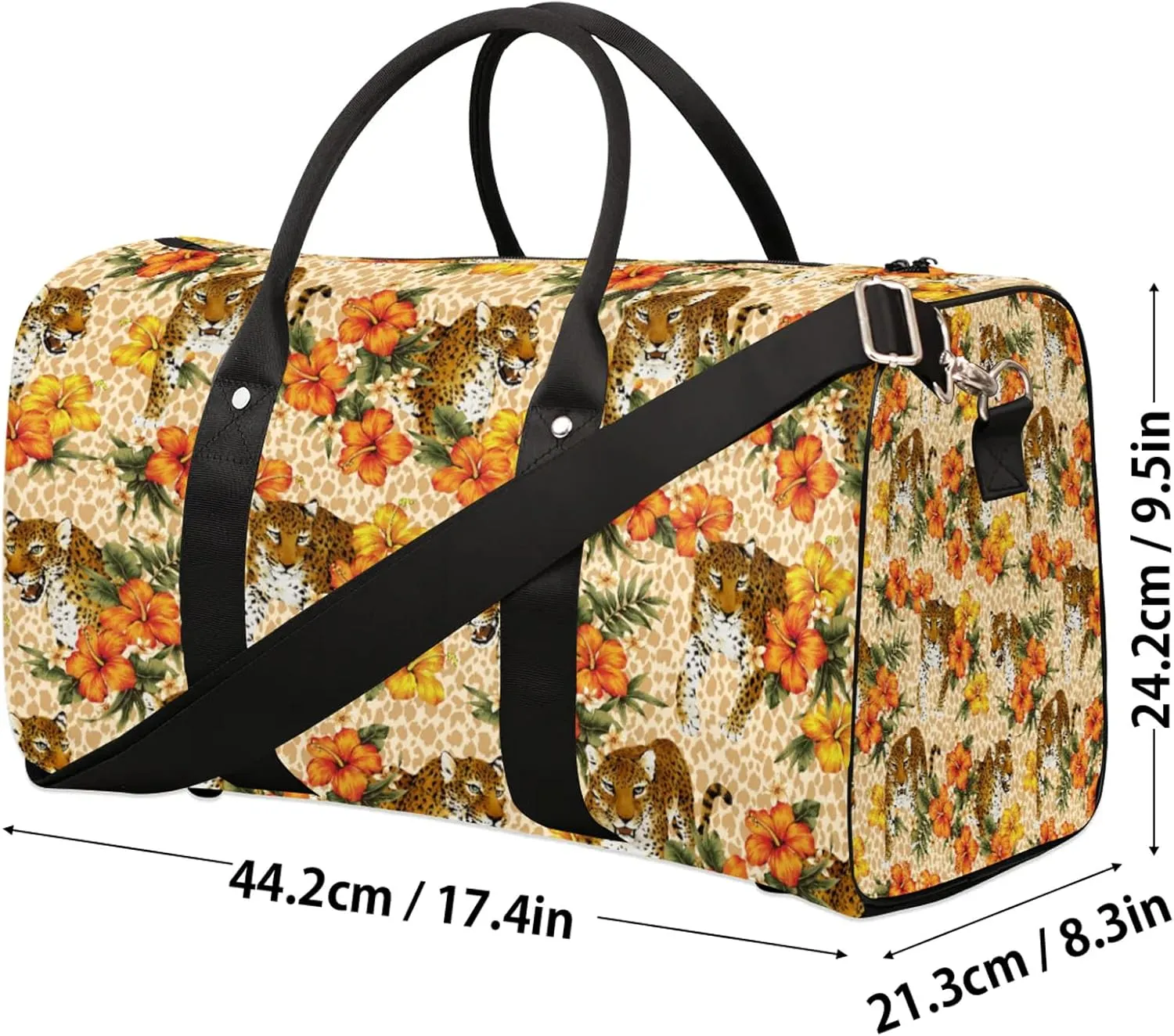 Tiger Wildlife Travel Duffle Bag, Weekender Bags for Women Men, Carry on Overnight Bag Waterproof Gym Bags, Hospital Bag for Labor and Delivery