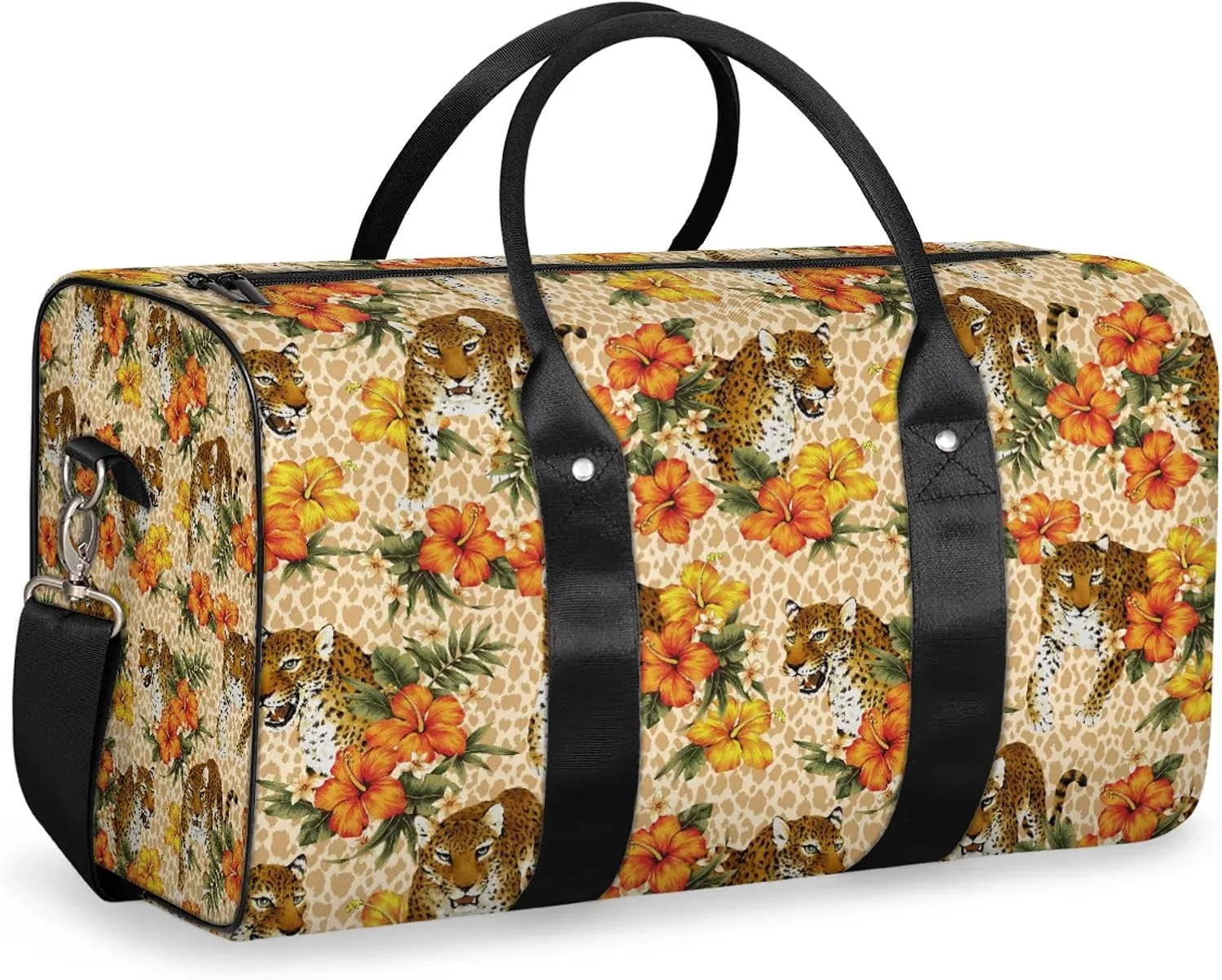 Tiger Wildlife Travel Duffle Bag, Weekender Bags for Women Men, Carry on Overnight Bag Waterproof Gym Bags, Hospital Bag for Labor and Delivery