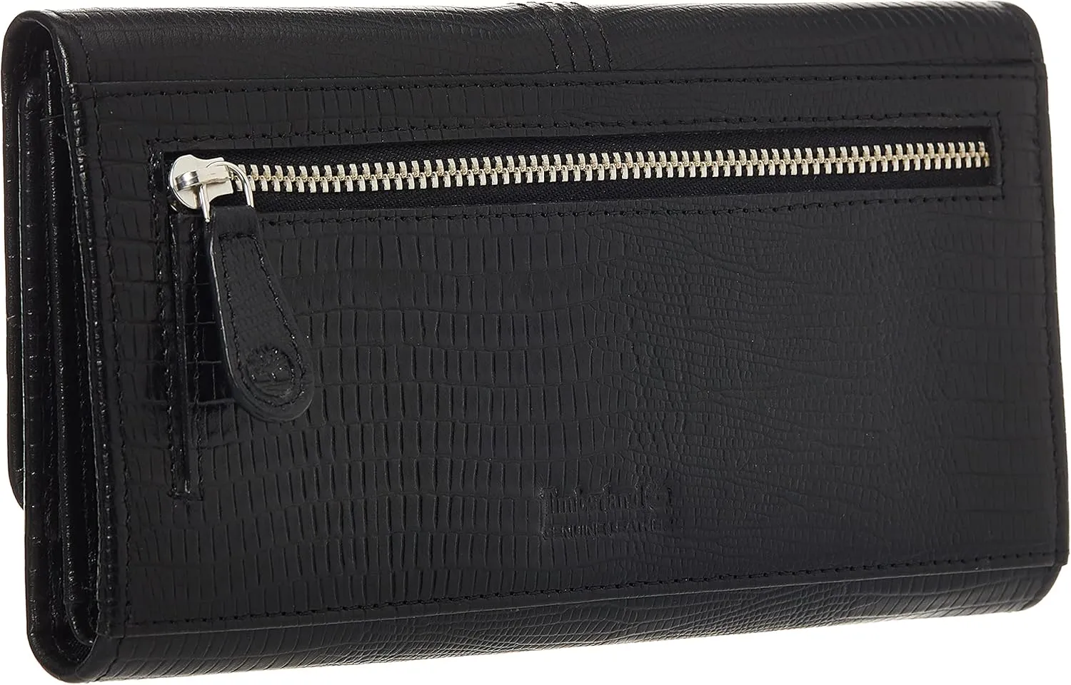 Timberland Leather RFID Flap Wallet Clutch Organizer, Black (Exotic)