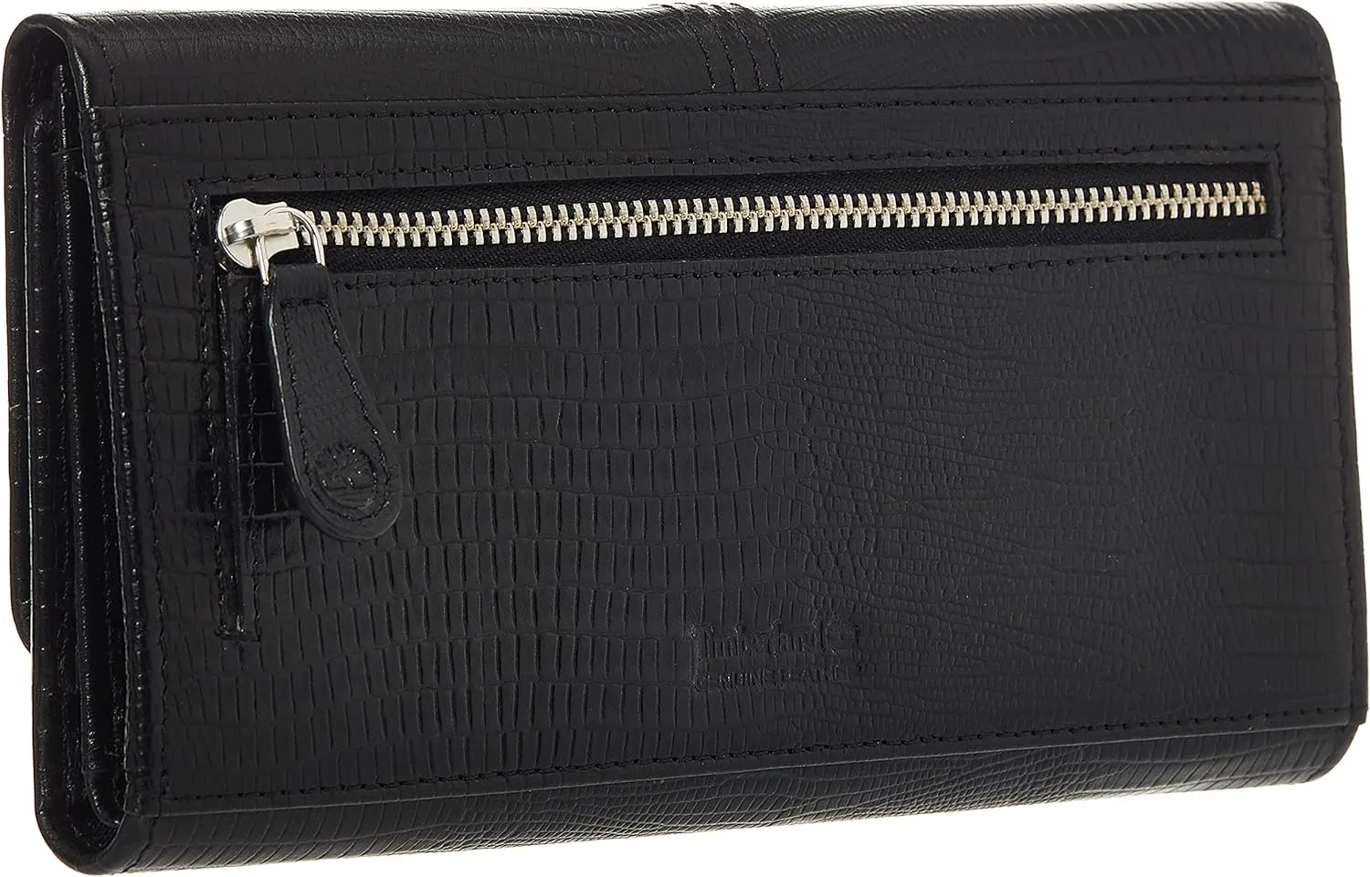 Timberland Leather RFID Flap Wallet Clutch Organizer, Black (Exotic)