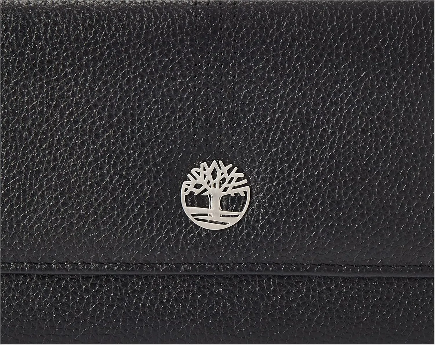 Timberland Leather RFID Flap Wallet Clutch Organizer, Black (Pebble)