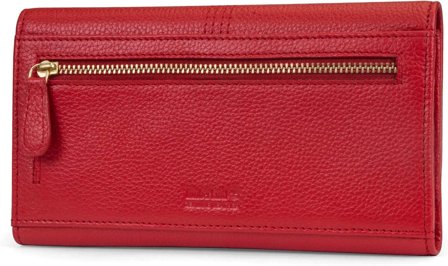 Timberland Leather RFID Flap Wallet Clutch Organizer, Cherry (Pebble)