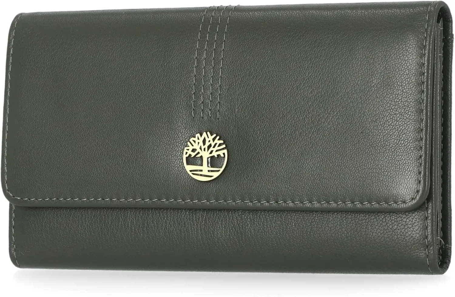 Timberland Leather RFID Flap Wallet Clutch Organizer, Grape Leaf
