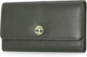Timberland Leather RFID Flap Wallet Clutch Organizer, Grape Leaf