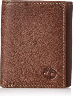 Timberland Men's Genuine Leather Rfid Blocking Trifold Wallet, Brown, One Size
