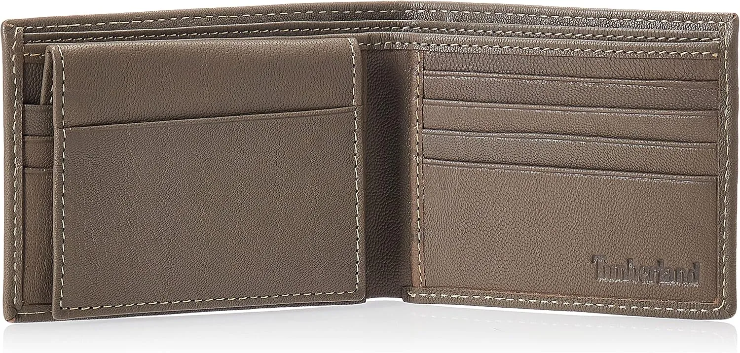 Timberland Men's Leather Passcase Security RFID Wallet, Charcoal, One Size