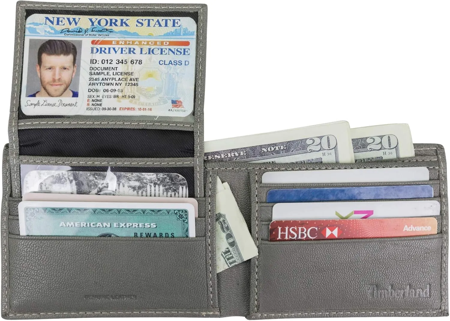 Timberland Men's Leather Passcase Security RFID Wallet, Charcoal, One Size