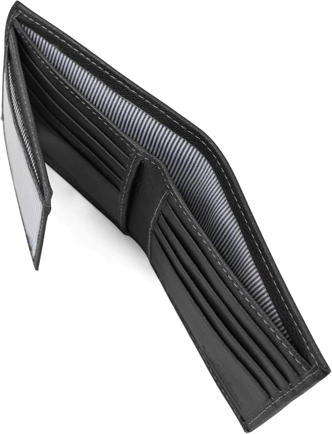 Timberland Men's Leather Passcase Trifold Wallet Hybrid, Black (Hundson), One Size