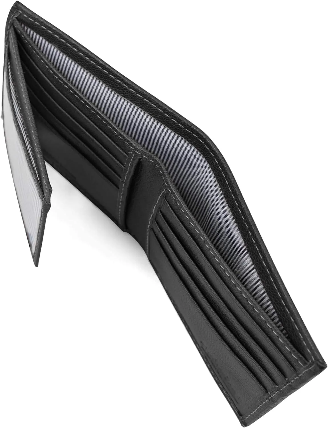 Timberland Men's Leather Passcase Trifold Wallet Hybrid, Black (Hundson), One Size