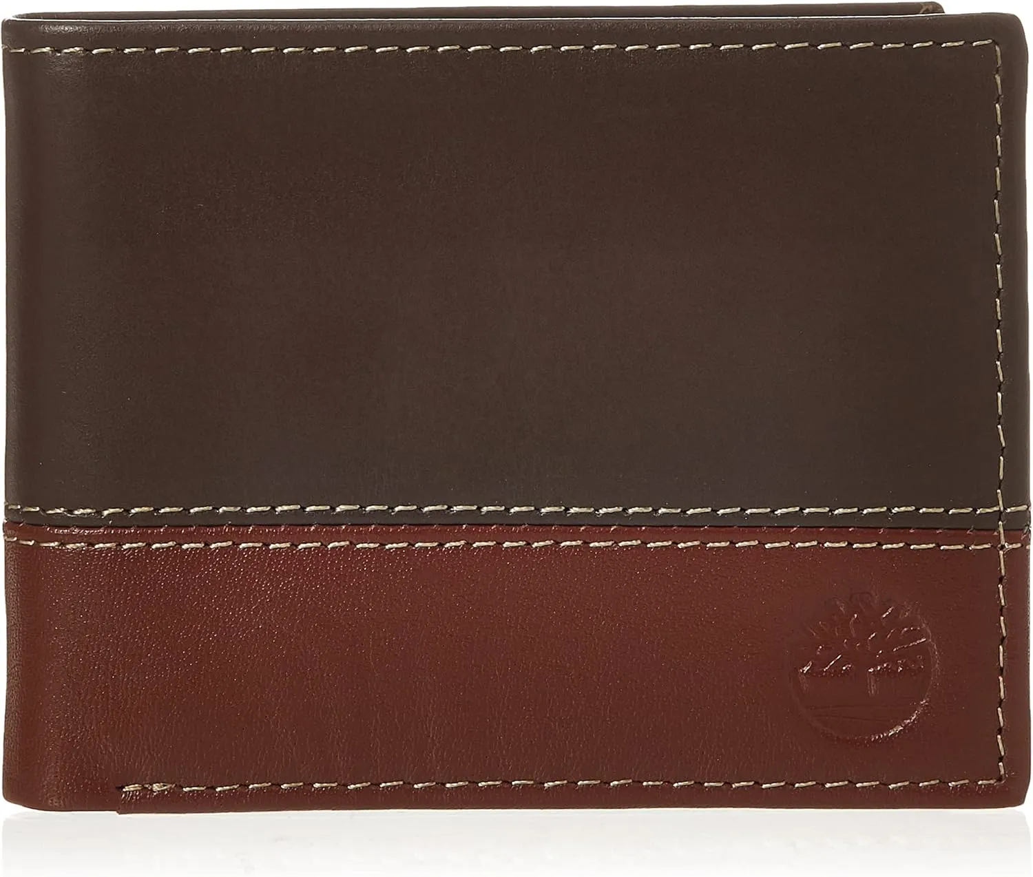 Timberland Men's Leather Passcase Trifold Wallet Hybrid, Brown/Cognac, One Size