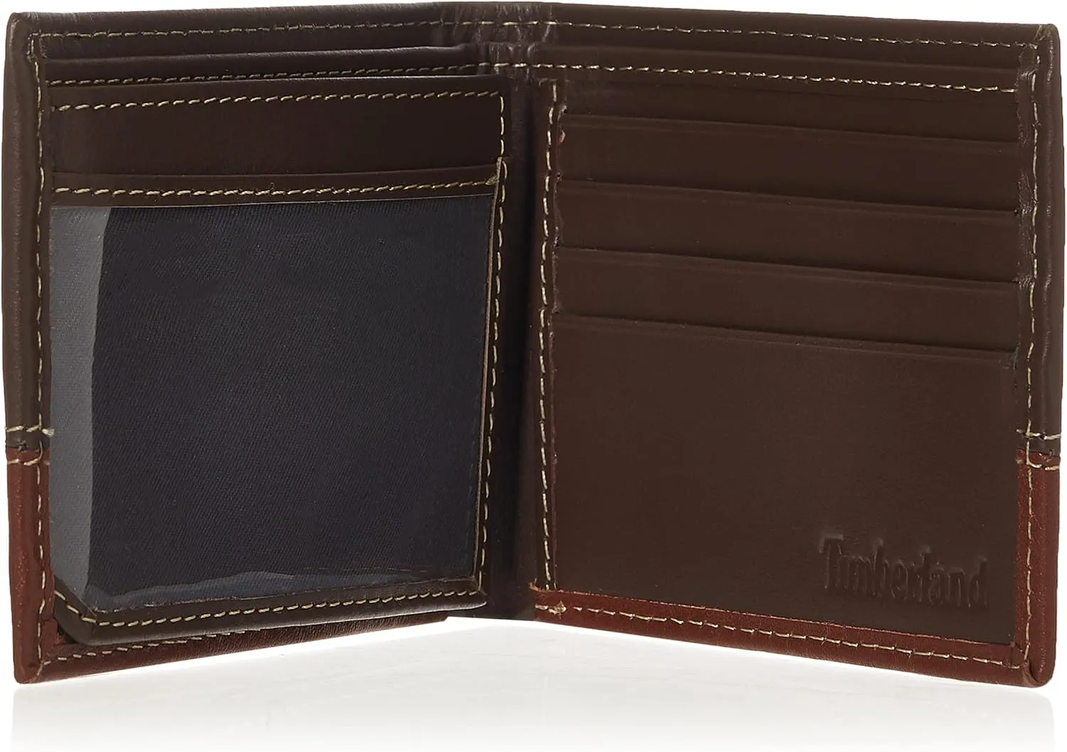 Timberland Men's Leather Passcase Trifold Wallet Hybrid, Brown/Cognac, One Size