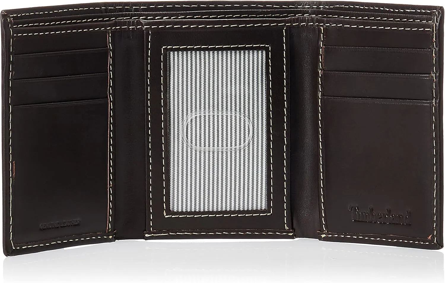 Timberland Men's Leather Trifold Wallet with Id Window, Brown (Cloudy), One Size