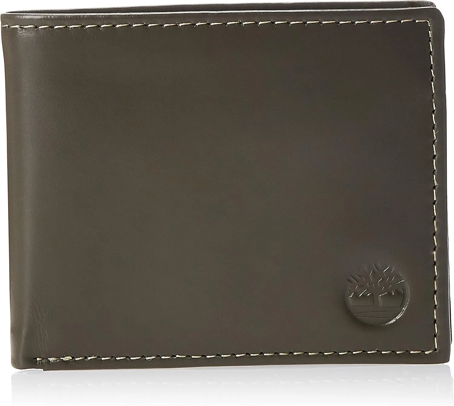 Timberland Men's Leather Wallet With Attached Flip Pocket, Charcoal (Cloudy), One Size