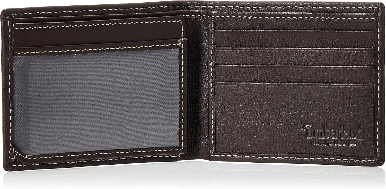 Timberland Men's Wellington Leather RFID Bifold Commuter Security Wallet