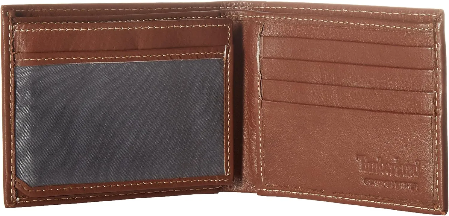 Timberland Men's Wellington Leather RFID Bifold Commuter Security Wallet