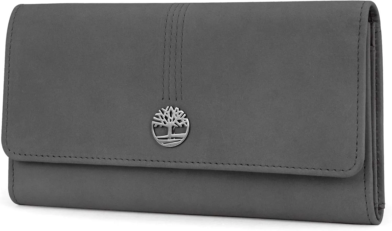 Timberland Women's Leather RFID Flap Wallet Clutch Organizer, Castlerock (Nubuck), One Size